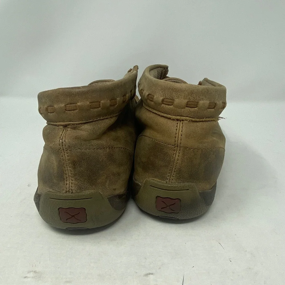 Twisted X Mens Driving Moc Chukka Boots Distressed Brown Leather MDM0049 9.5 W